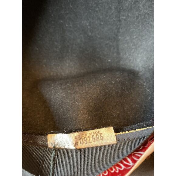 Vtg 1940's ADELE CLAIRE NY Italy Velvet Rhinestone Brooch Hat Union Made Pillbox - Picture 5 of 16